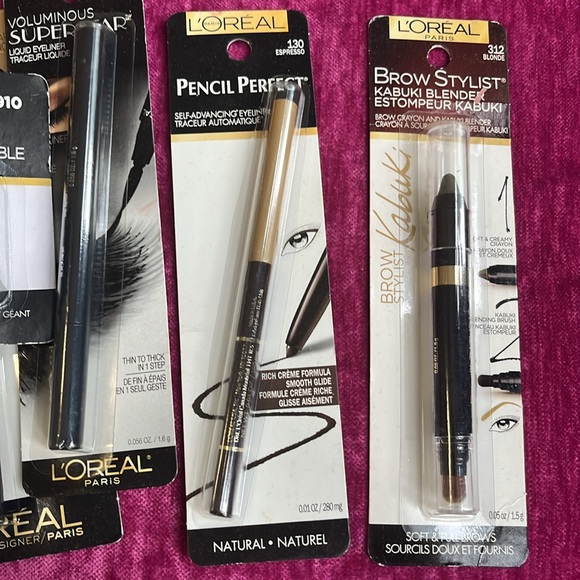 6 pc L’Oréal Eye makeup lot, mascara, brows, blonde, black, brown, eyeliner new - Picture 6 of 6